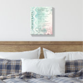 Blauw en Roze Bloem en Kant Canvas Afdruk (Insitu (Slaapkamer))