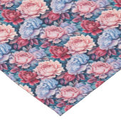 Blauw en roze bloemen korte tafelloper (Hoek)