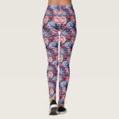 Blauw en roze bloemen leggings (Achterkant)