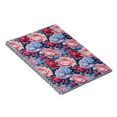 Blauw en roze bloemen notitieboek (Rechterzijde)