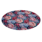 Blauw en roze bloemen snijplank (Hoek)