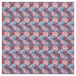 Blauw en roze bloemen stof