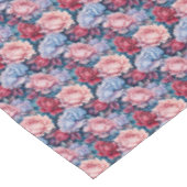 Blauw en roze bloemen tafelkleed (Gekanteld)