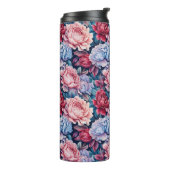 Blauw en roze bloemen thermosbeker (Gedraaid links)