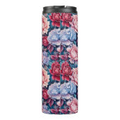 Blauw en roze bloemen thermosbeker (Achterkant)