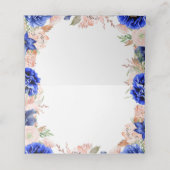 Blauw en Roze Bloemen Waterverf Plaatskaartje (Binnenkant ongevouwen)