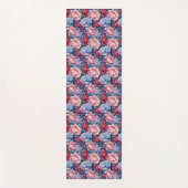 Blauw en roze bloemen yogamat (Voorkant)