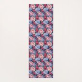 Blauw en roze bloemen yogamat (Achterkant)