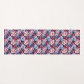 Blauw en roze bloemen yogamat (Voorkant (horizontaal))
