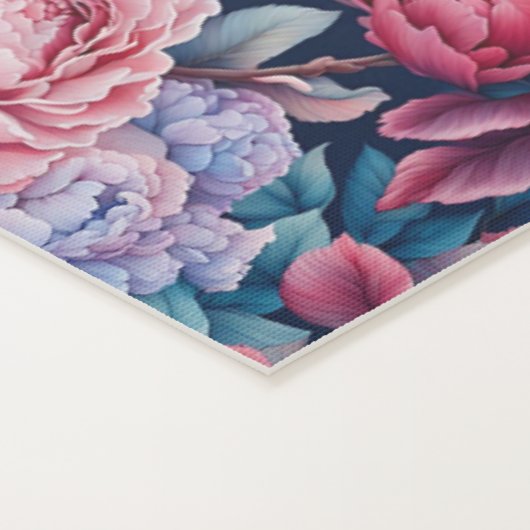 Blauw en roze bloemen yogamat (Detail)