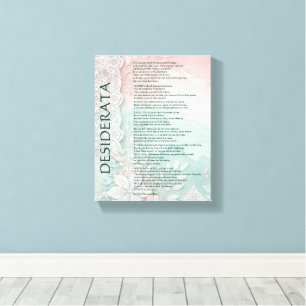 Blauw en Roze Bloemmotief en Kant Canvas Afdruk