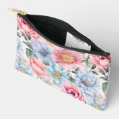 Blauw en roze bloemmotief etui (Open)