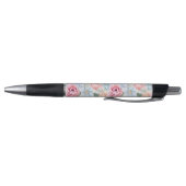 Blauw en roze bloemmotief pen (Bodem)