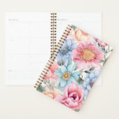 Blauw en Roze Bloemmotief Planner (Display)