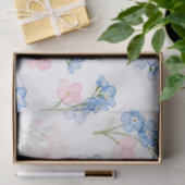 Blauw en Roze Bloemmotief Tissuepapier (Geschenk)