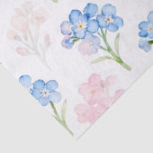 Blauw en Roze Bloemmotief Tissuepapier (Detail)