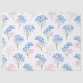 Blauw en Roze Bloemmotief Tissuepapier (Voorkant)