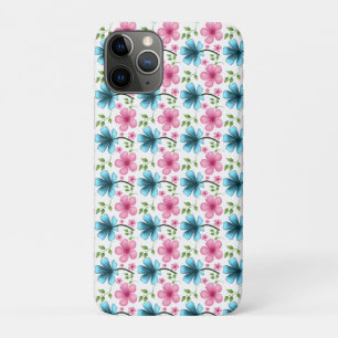 Blauw en roze bloempatroon Case-Mate iPhone case