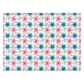 Blauw en roze bloempatroon tafelkleed (Voorkant (Horizontaal))