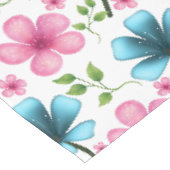 Blauw en roze bloempatroon tafelkleed (Gekanteld)