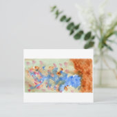 Blauw en roze briefkaart (Staand voorkant)