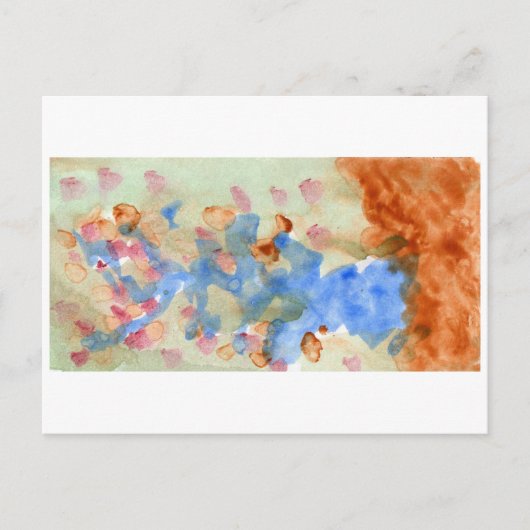 Blauw en roze briefkaart (Voorkant)