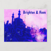 Blauw en roze Brighton Pavilion Screenprint Briefkaart (Voorkant)