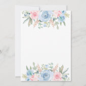 Blauw en roze bruiloft kaart (Achterkant)