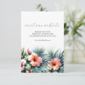 Blauw en Roze Bruiloft Website Invoegen Kaart (Staand voorkant)