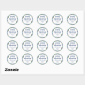 Blauw en roze bruinkerst ronde sticker (Vel)