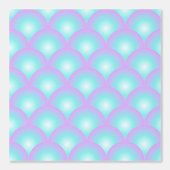 Blauw en roze bubbel scallop behang (Voorkant)
