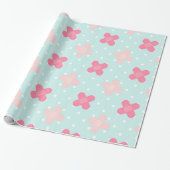 Blauw en roze cadeaupapier (Uitgerold)