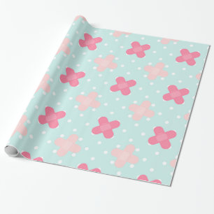 Blauw en roze cadeaupapier