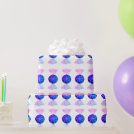 Blauw en roze cadeauverpakkings papier