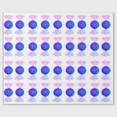 Blauw en roze cadeauverpakkings papier (Vlak)
