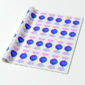 Blauw en roze cadeauverpakkings papier (Uitgerold)