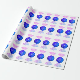 Blauw en roze cadeauverpakkings papier