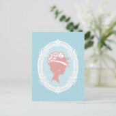 Blauw en roze  cameo briefkaart (Staand voorkant)