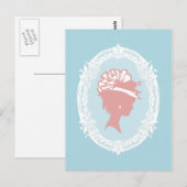 Blauw en roze  cameo briefkaart (Voorkant / Achterkant)