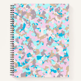 Blauw en roze Camouflage Spiral Notitieboek