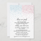 Blauw en roze Confetti Kaart (Voorkant)