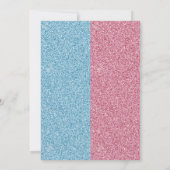Blauw en roze Confetti Kaart (Achterkant)