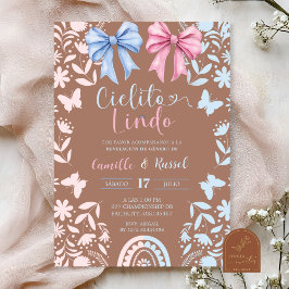 Blauw en Roze Coquette Talavera Cielito Lindo Kaart