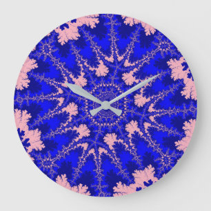 Blauw en roze core grote klok