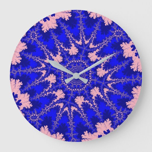 Blauw en roze core grote klok (Voorkant)