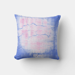 Blauw en roze Crack Abstracte kunst schilderen Kussen