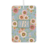 Blauw en Roze Daisy Bloemontwerp gepersonaliseerd Luchtverfrisser (Voorkant)