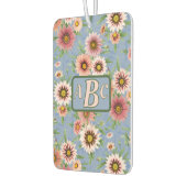 Blauw en Roze Daisy Bloemontwerp gepersonaliseerd Luchtverfrisser (Links)