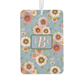 Blauw en Roze Daisy Bloemontwerp gepersonaliseerd Luchtverfrisser (Achterkant)