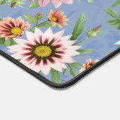 Blauw en roze Daisy Floral botanische afdrukken Bureaumat (Hoek)